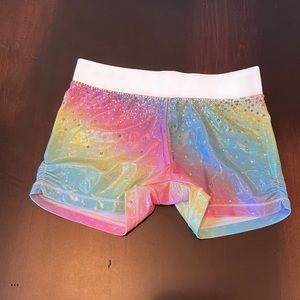 Rebel Dolce Compression Shorts in Rainbow Glow